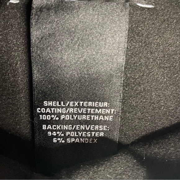 7 For All Mankind Black High Waist Faux Leather Leggings Stretch Bikercore Sz XS - Picture 4 of 8